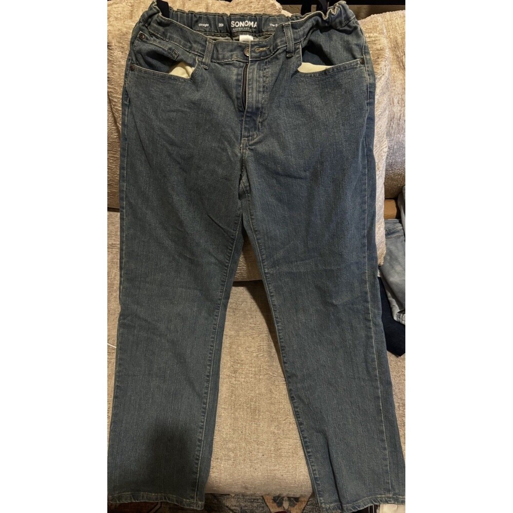 EUC Sonoma Boys Everyday Straight Jean Sz 20H Husky Medium Wash Adjustable Waist